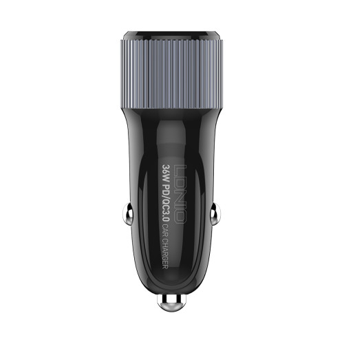 Автомобильное зарядное устройство LDNIO C510Q 2*USB（A,C) Lightning Чёрный