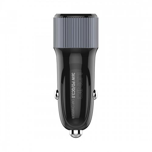 Автомобильное зарядное устройство LDNIO C510Q 2*USB（A,C) Type-C Чёрный