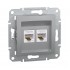 Розетка компьютерная двойная SE EPH4400161 Asfora RJ45 кат.5e механизм алюминий