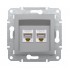 Розетка компьютерная двойная SE EPH4400161 Asfora RJ45 кат.5e механизм алюминий